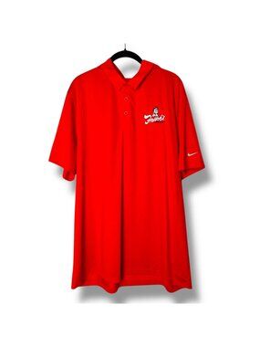 Nike Golf Dri-Fit Frischs Big Boy Logo Polo Shirt Red XL NWT Stylish & Fun